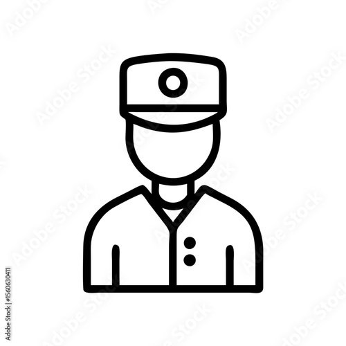 Doorman in uniform icon depicting a male figure with cap  