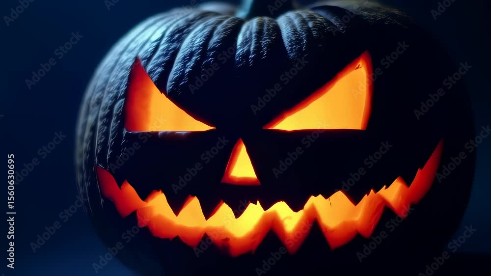 Glowing Pumpkin Face with Cracks and Decaying Beauty Glowing Pumpkin Face with Cracks and Decaying Beauty