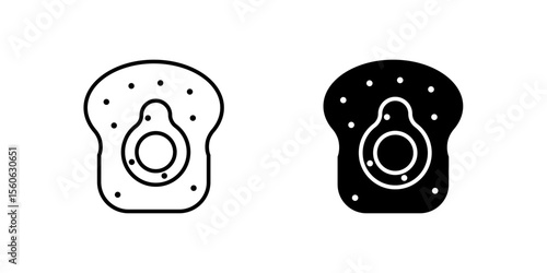 Trendy avocado toast food icon set representing healthy breakfast, brunch, and nutritious meals. Ideal for food blogs, cafes, and healthy eating themes.