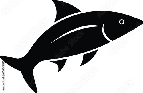 salmon fish silhouette icon on white background