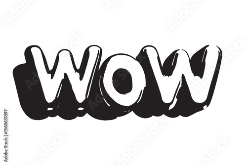 Shiny golden WOW 3D letters on a soft orange background expressing amazement and wonder with a smooth glossy texture and