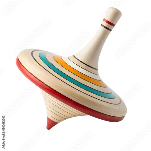 spinning top toy isolated on white background