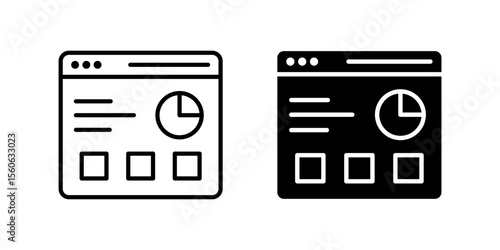 Modern dashboard UI icon set representing control panels, data management, and user interfaces. Ideal for web apps, analytics, and system administration.