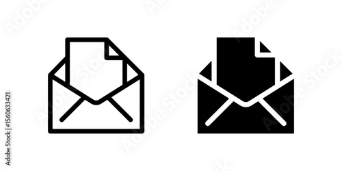 Classic email envelope icon set for messages, communication, and digital mail. Useful for contact forms and online correspondence.