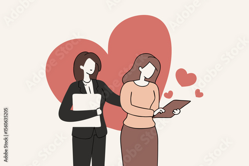 Compassion, support or help other who facing difficulty, empathy or sympathy, kindness or love to take care, heal feeling or giving care concept, young woman giving compassion to help colleagues.