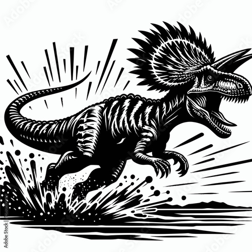 Pachycephalosaurus Charging Through the Prehistoric Forest