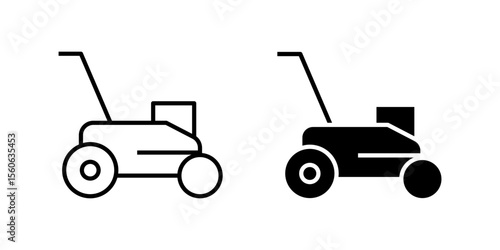 Classic lawn mower icon set for gardening, landscaping, and lawn care. Perfect for outdoor maintenance and home improvement themes.