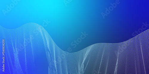 modern gradient geometric abstract background with dynamic shapes. abstract flowing peach wave texture with blue gradient particles dots. Creative illustration for poster, web, landing, page, cover.	