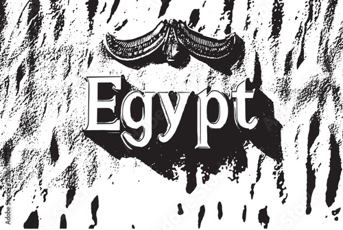 Golden Egypt sign rests on warm desert sand evoking ancient history and sun drenched landscapes Subtle wings add a