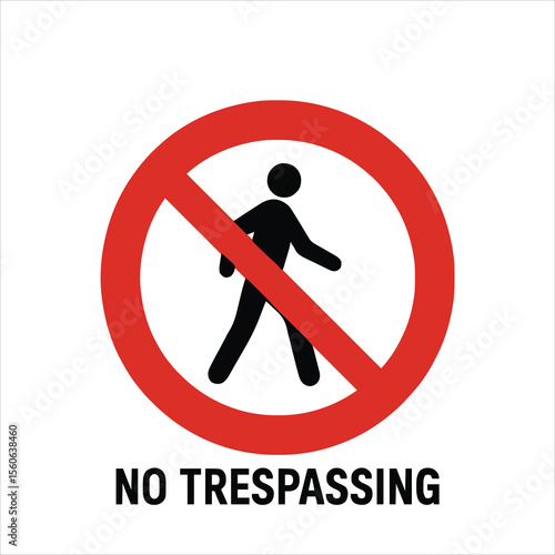 Unauthorized Access Prohibited Sign Icon - No Trespassing Symbol