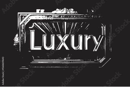 Opulent Gold Luxury Sign Art Deco Style Rich Deep Tones Elegant Design Exquisite Craftsmanship Premium Brand Image Dark