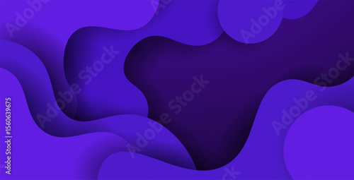 abstract purple color papercut wavy overlap layers background. eps10 vector