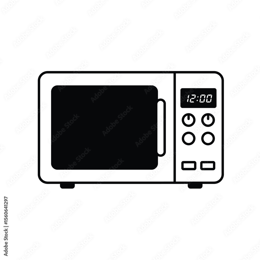Vector microwave oven icon on white background Vector microwave oven icon on white background