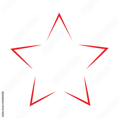 red star isolated on white background.