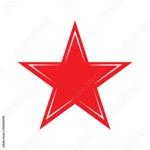 red star isolated on white background.