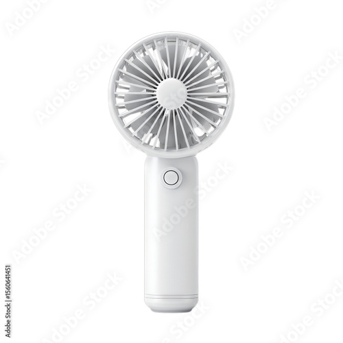 Cordless mini handheld fan. Isolated white background. Png format