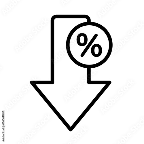 interest rate decrease – vector icon illustration