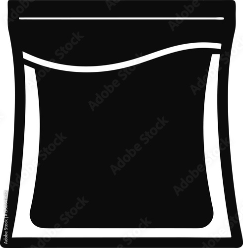 Resealable Zip Snack Pouch Silhouette Vector Illustration
