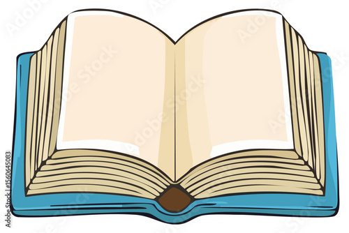 Open book with blank pages and room for text 