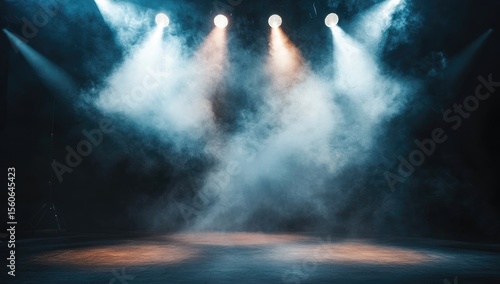Wallpaper Mural Empty stage lit by spotlights, smoky atmosphere (2) Torontodigital.ca