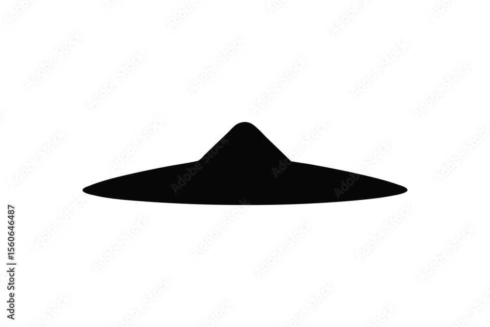 Fototapeta premium Silhouette art illustration of a Chinese traditional scholar's hat.eps