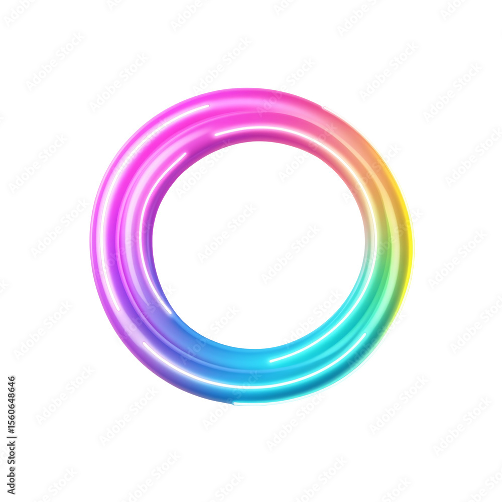 Colorful neon gradient ring on black background Colorful neon gradient ring on black background