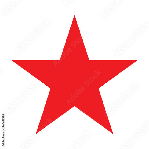 Red star isolated on white.