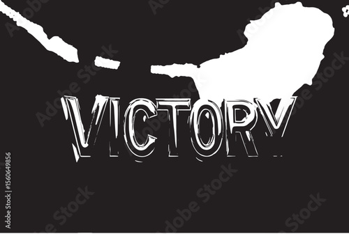 Victory Golden letters shine bright celebrating triumph in a stadium Dramatic lighting and a blurred background amplify