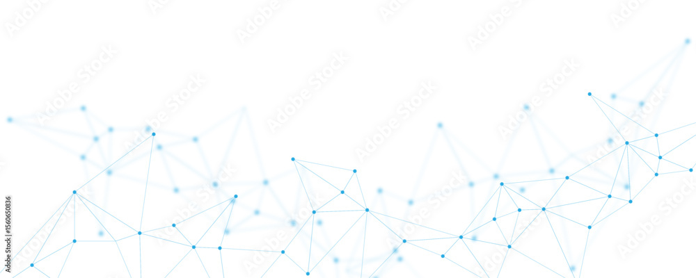 Abstract white blue digital technology futuristic communication high tech concept background. Technology dots lines connect network background.	