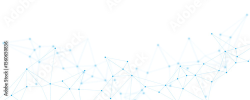 Abstract white blue digital technology futuristic communication high tech concept background. Technology dots lines connect network background.	