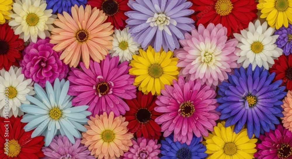 A Vibrant Tapestry of Colorful Daisy and Zinnia Blossoms A Vibrant Tapestry of Colorful Daisy and Zinnia Blossoms