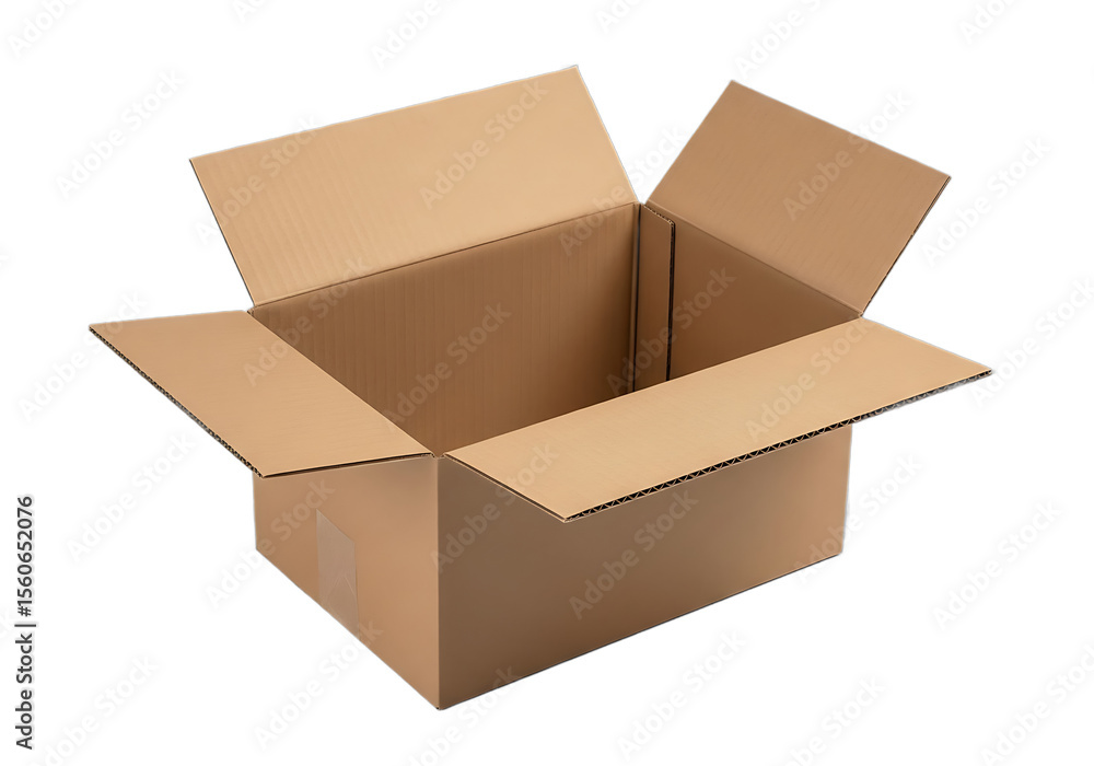 Empty brown cardboard shipping box isolated on a white background. Empty brown cardboard shipping box isolated on a white background.