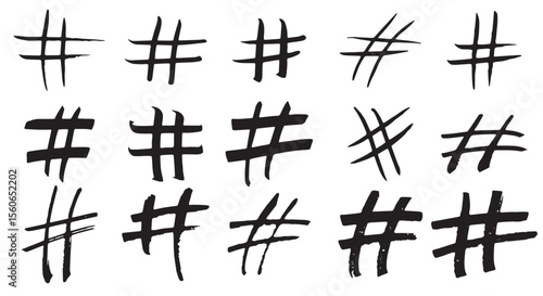 Hand drawn hashtag collection