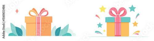 Collection of Festive Gift Boxes with Decorations