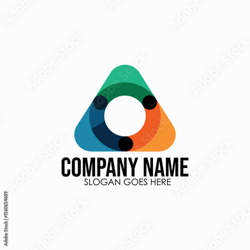 Geometric triangle and circle for modern company
