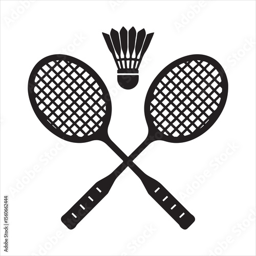 badminton racket and shuttlecock isolated