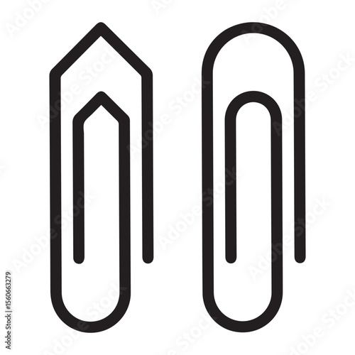 Minimalist Paper Clip Black icon silhouette vector flat illustration design on white background