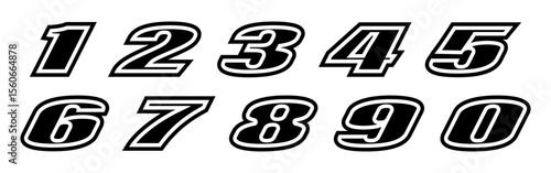 Racing number collection. Set of start racing number.