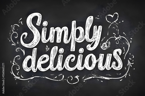 Simply Delicious Chalkboard Quote.
