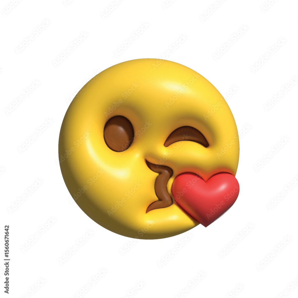 Fototapeta premium 3D Kissing Emoji