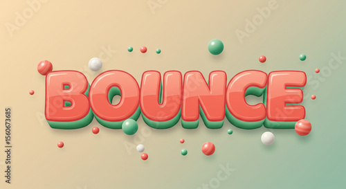 Playful Bounce Text Effect 3D Cartoon Style Typography