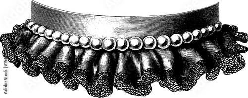 Vintage choker with studs and lace trim design for fashion accessories