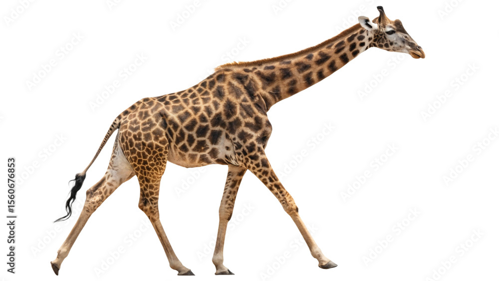 Naklejka premium Giraffe, isolated transparent background
