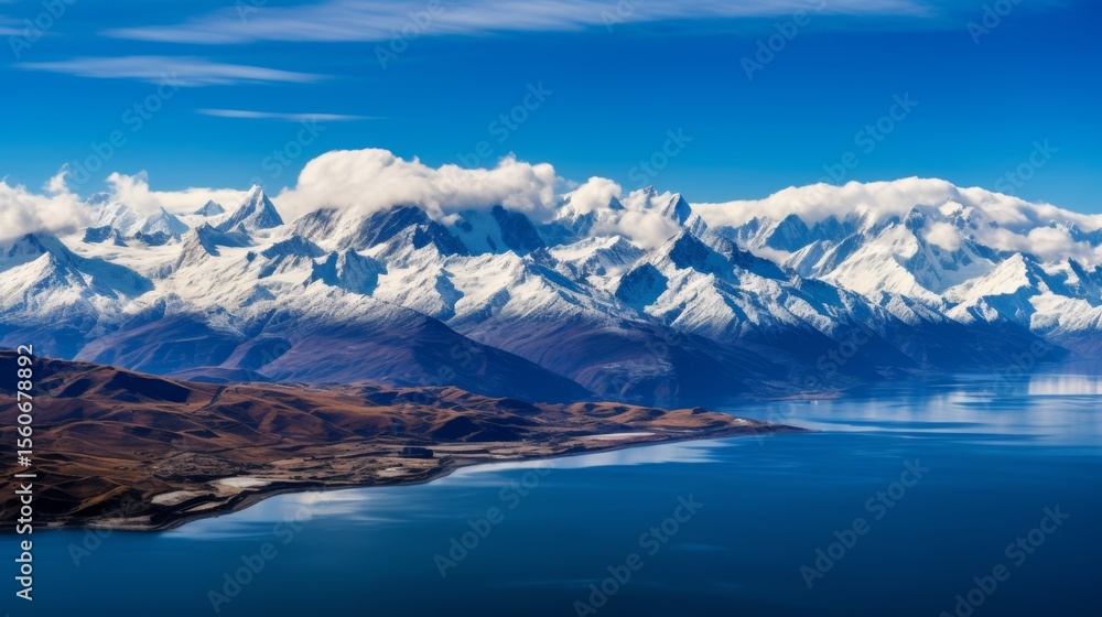 Obraz premium Beautiful landscape lake on the background of mountains
