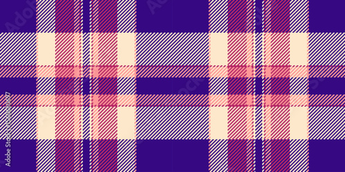 Vibrant purple, pink  cream plaid pattern.  Perfect for textile design, fashion, websites, or any project needing a stylish, textured background.