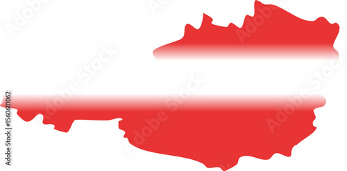This image shows the silhouette of Austria filled with a stylized version of the Austrian flag, featuring red-white-red horizontal stripes with a gradient effect.