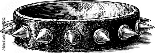 Vintage spiked bracelet and leather cuff design for fashion accessories