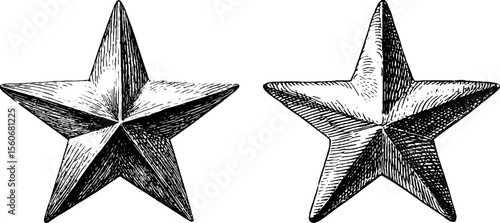 Vintage hand drawn star rating icons for design projects