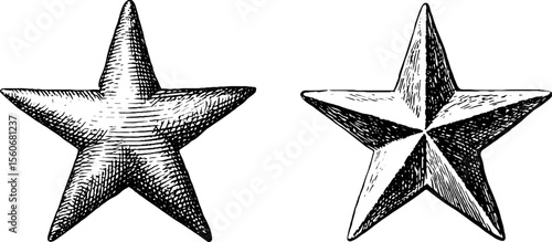 Vintage hand drawn star rating icons for design and illustration projects
