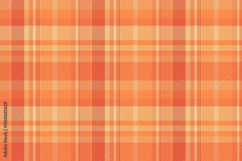 Fototapeta premium Checked texture seamless background, multicultural tartan plaid vector. Age textile check pattern fabric in orange and amber colors.